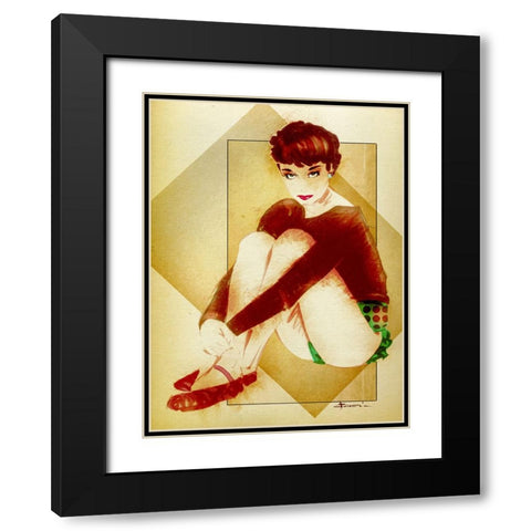 Pixie Black Modern Wood Framed Art Print with Double Matting by TMBorenstein