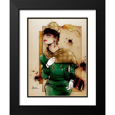 Call Me A Cab Black Modern Wood Framed Art Print with Double Matting by TMBorenstein