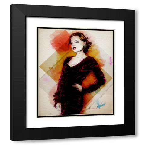 Cinamon Black Modern Wood Framed Art Print with Double Matting by TMBorenstein