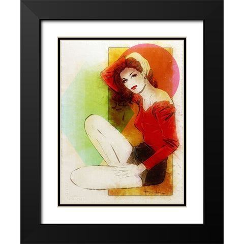 Enlighten Me Black Modern Wood Framed Art Print with Double Matting by TMBorenstein