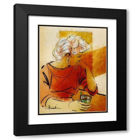 Norma Black Modern Wood Framed Art Print with Double Matting by TMBorenstein