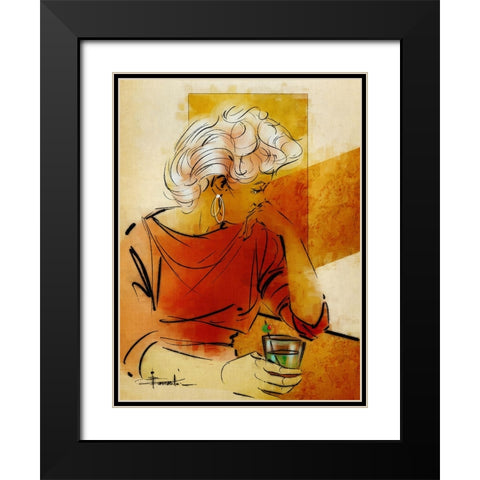 Norma Black Modern Wood Framed Art Print with Double Matting by TMBorenstein