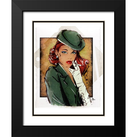 Olive Black Modern Wood Framed Art Print with Double Matting by TMBorenstein