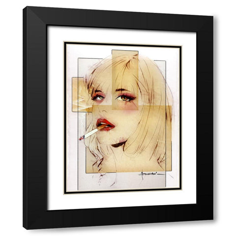 Seriously Black Modern Wood Framed Art Print with Double Matting by TMBorenstein