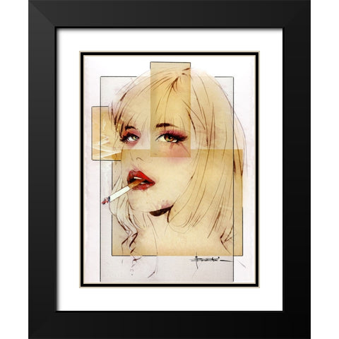 Seriously Black Modern Wood Framed Art Print with Double Matting by TMBorenstein