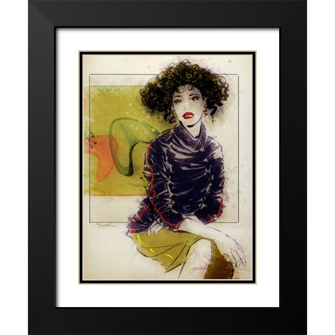 Thats Right Black Modern Wood Framed Art Print with Double Matting by TMBorenstein