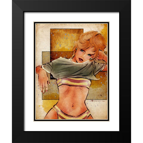 Are You Serious Black Modern Wood Framed Art Print with Double Matting by TMBorenstein