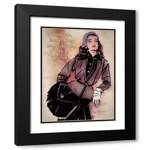 Sooner Or Later Black Modern Wood Framed Art Print with Double Matting by TMBorenstein