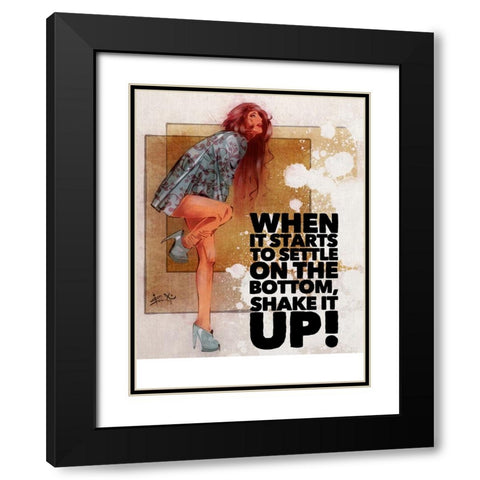 Shake It Up Black Modern Wood Framed Art Print with Double Matting by TMBorenstein