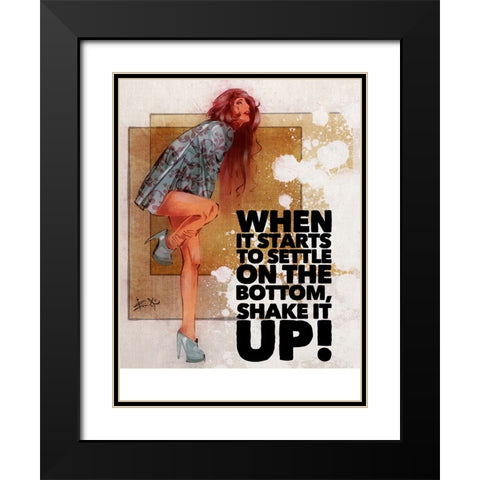 Shake It Up Black Modern Wood Framed Art Print with Double Matting by TMBorenstein