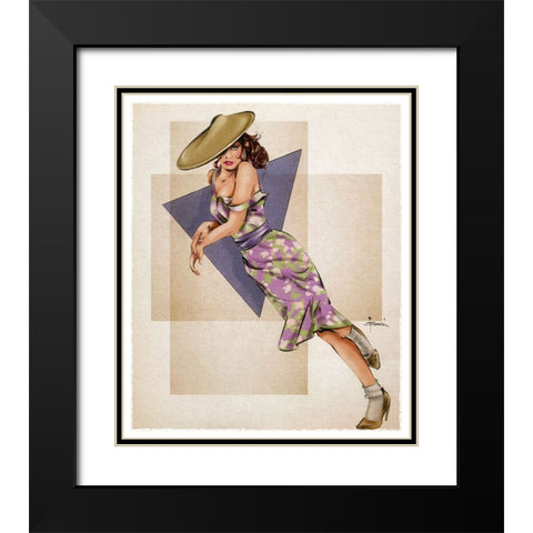 Off Balance Black Modern Wood Framed Art Print with Double Matting by TMBorenstein