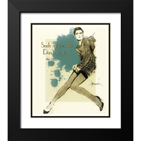 A Good Life Black Modern Wood Framed Art Print with Double Matting by TMBorenstein