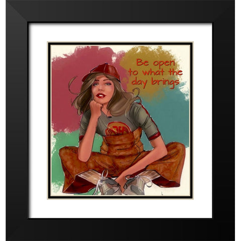 Be Open Black Modern Wood Framed Art Print with Double Matting by TMBorenstein