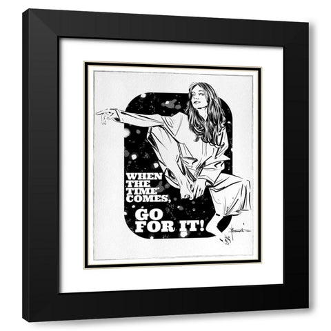 Go For It Black Modern Wood Framed Art Print with Double Matting by TMBorenstein