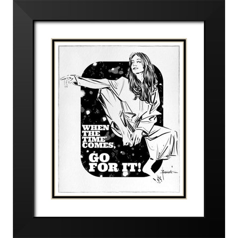Go For It Black Modern Wood Framed Art Print with Double Matting by TMBorenstein
