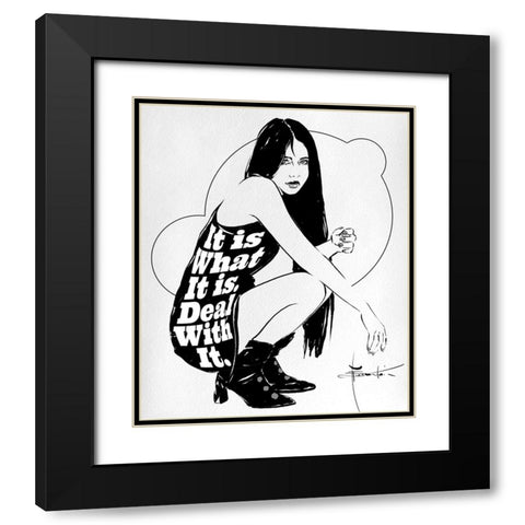 It Is Black Modern Wood Framed Art Print with Double Matting by TMBorenstein