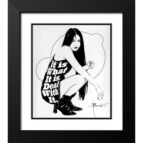 It Is Black Modern Wood Framed Art Print with Double Matting by TMBorenstein