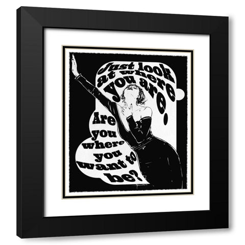 Just Look Black Modern Wood Framed Art Print with Double Matting by TMBorenstein