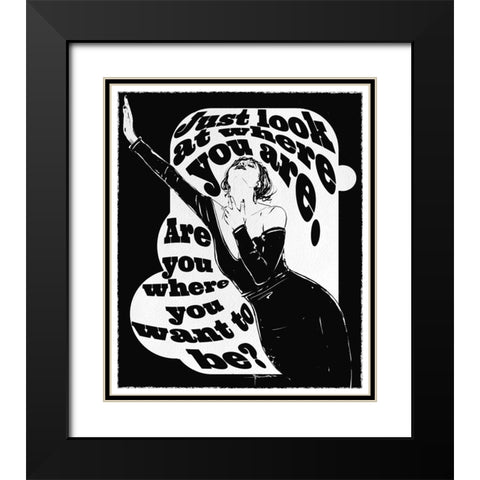 Just Look Black Modern Wood Framed Art Print with Double Matting by TMBorenstein