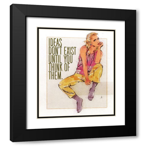 Ideas Black Modern Wood Framed Art Print with Double Matting by TMBorenstein