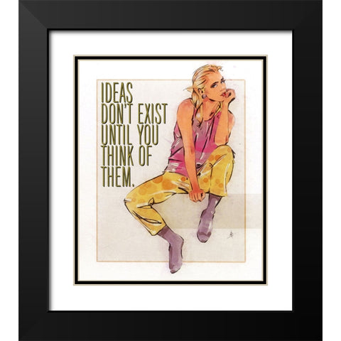 Ideas Black Modern Wood Framed Art Print with Double Matting by TMBorenstein