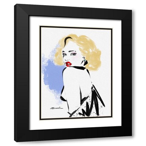 39 Pillow Talk Black Modern Wood Framed Art Print with Double Matting by TMBorenstein