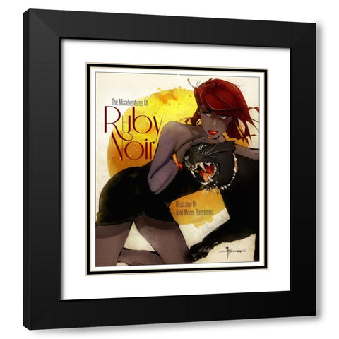 43 Ruby Noir Black Modern Wood Framed Art Print with Double Matting by TMBorenstein