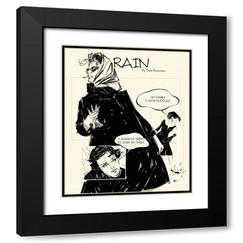 45 Rain Black Modern Wood Framed Art Print with Double Matting by TMBorenstein