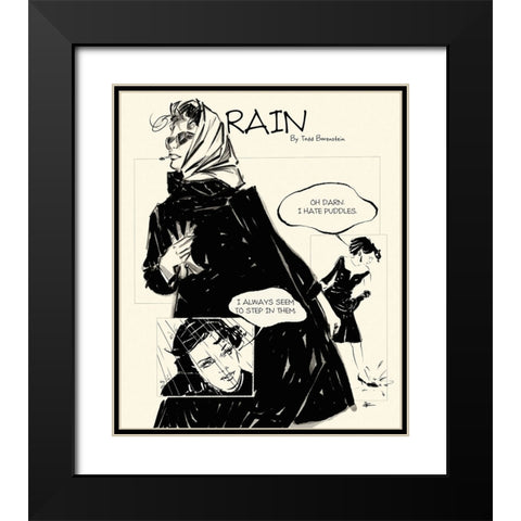 45 Rain Black Modern Wood Framed Art Print with Double Matting by TMBorenstein