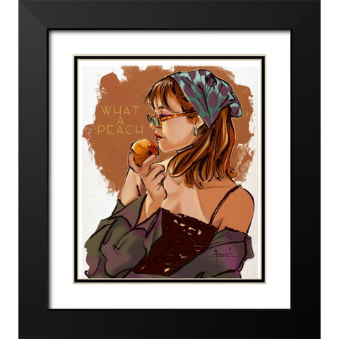 58 What A Peach Black Modern Wood Framed Art Print with Double Matting by TMBorenstein