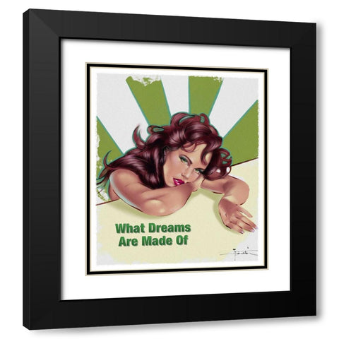 60 What Dreams Black Modern Wood Framed Art Print with Double Matting by TMBorenstein