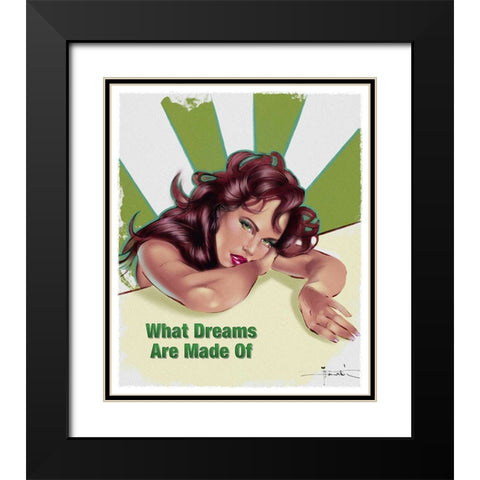 60 What Dreams Black Modern Wood Framed Art Print with Double Matting by TMBorenstein