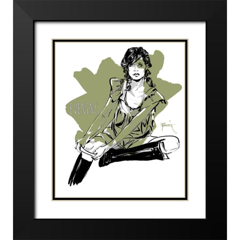 Evening 2 Black Modern Wood Framed Art Print with Double Matting by TMBorenstein