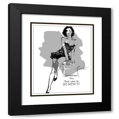 Go With It Black Modern Wood Framed Art Print with Double Matting by TMBorenstein