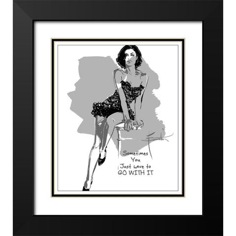 Go With It Black Modern Wood Framed Art Print with Double Matting by TMBorenstein