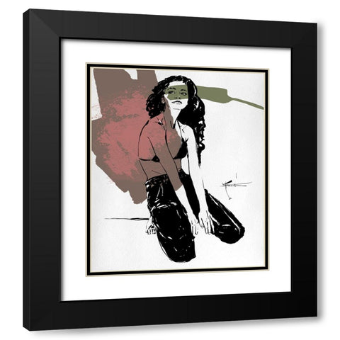 Mind Game Black Modern Wood Framed Art Print with Double Matting by TMBorenstein