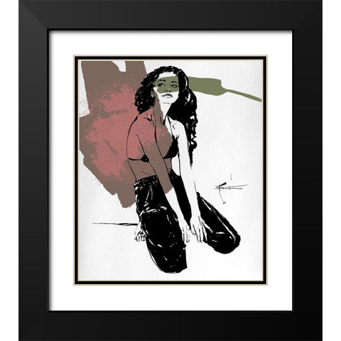 Mind Game Black Modern Wood Framed Art Print with Double Matting by TMBorenstein