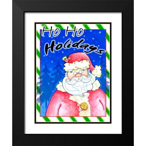 Ho Ho Holidays Black Modern Wood Framed Art Print with Double Matting by Wade, Valarie