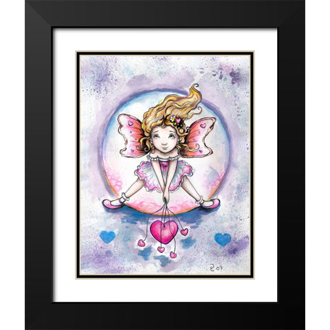 Holding Hearts Black Modern Wood Framed Art Print with Double Matting by Wade, Valarie