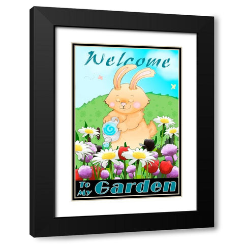 Watering Can Black Modern Wood Framed Art Print with Double Matting by Wade, Valarie
