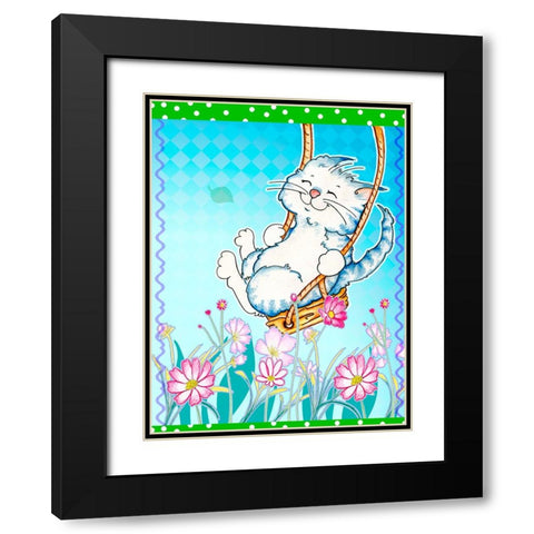 Spring Swing Black Modern Wood Framed Art Print with Double Matting by Wade, Valarie