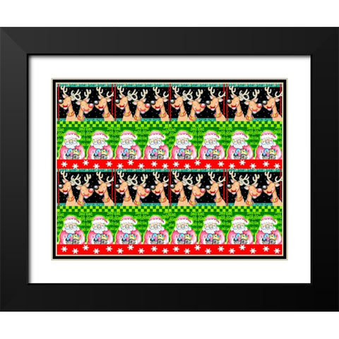 Christmas Pattern 1 Black Modern Wood Framed Art Print with Double Matting by Wade, Valarie