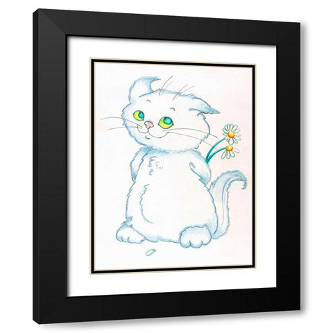 Shy Guy Black Modern Wood Framed Art Print with Double Matting by Wade, Valarie