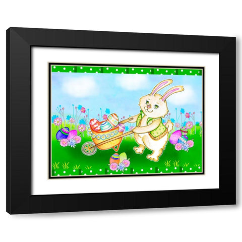 Wheelbarrow Black Modern Wood Framed Art Print with Double Matting by Wade, Valarie