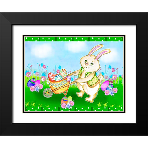 Wheelbarrow Black Modern Wood Framed Art Print with Double Matting by Wade, Valarie