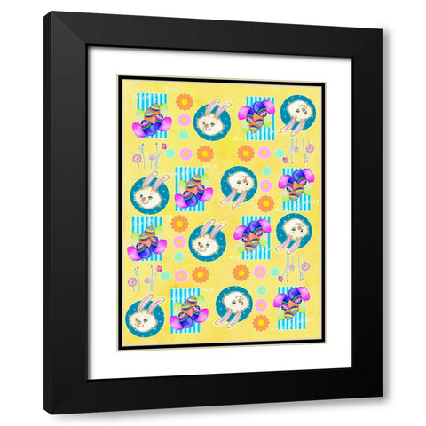 Easter Pattern 1 Black Modern Wood Framed Art Print with Double Matting by Wade, Valarie