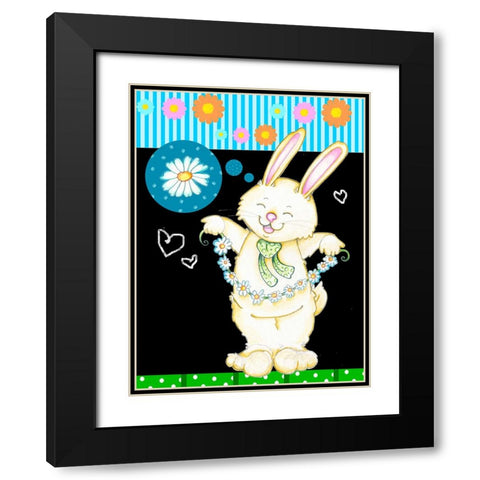 Daisy Chain Black Modern Wood Framed Art Print with Double Matting by Wade, Valarie