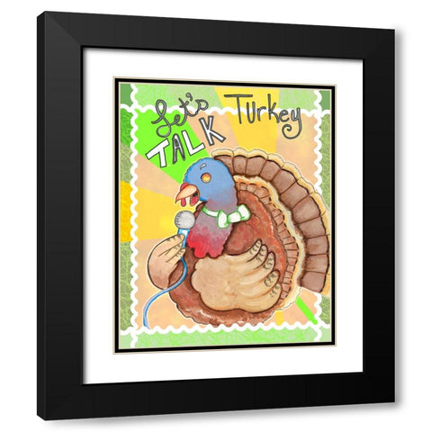 Talking Turkey Black Modern Wood Framed Art Print with Double Matting by Wade, Valarie