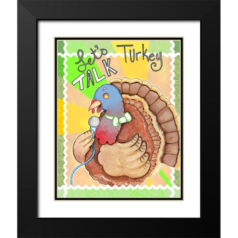 Talking Turkey Black Modern Wood Framed Art Print with Double Matting by Wade, Valarie