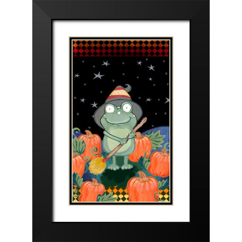 In The Pumpkin Patch Black Modern Wood Framed Art Print with Double Matting by Wade, Valarie